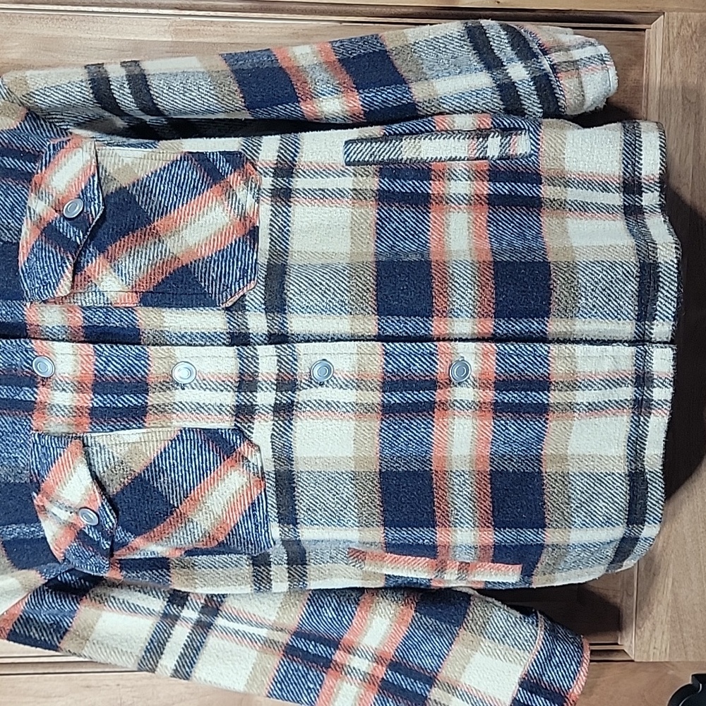 Plaid Button-Up Shacket - Picture 3 of 10